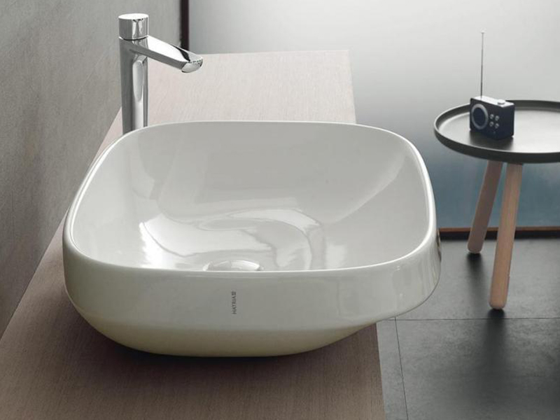 Hatria Abito umywalka 58x48 cm nablatowa prostokątna biała YXXA01 - Wysyłka w 24h