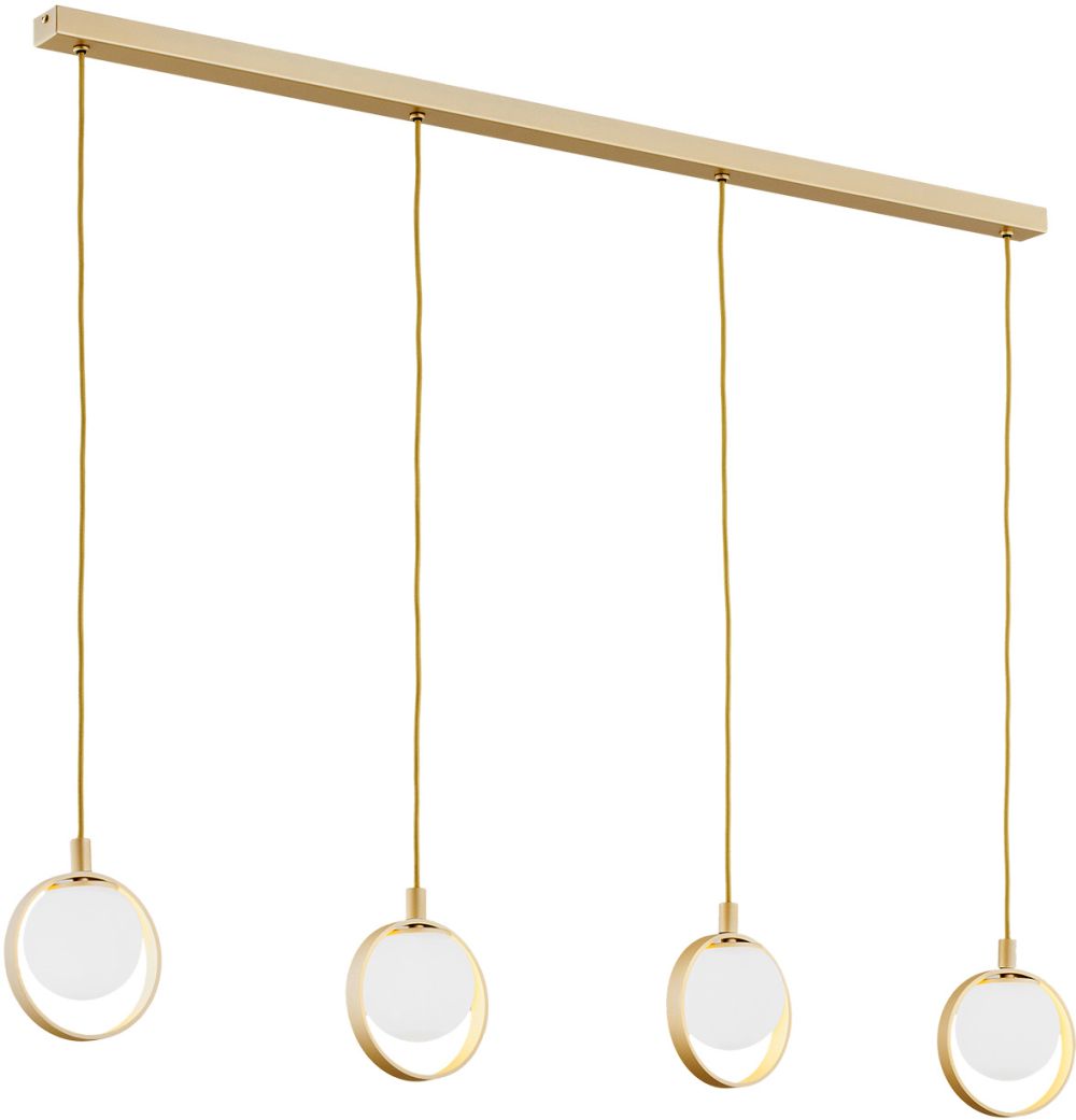 Argon Saturnia lampa wisząca 4x6W opal mat/złoty 1809