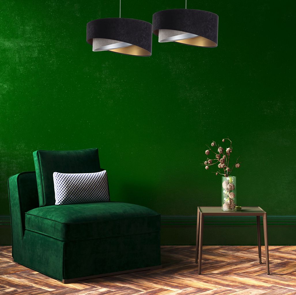 BPS Koncept Galaxy lampa wisząca 1x60 W czarna-złota-szary/popielaty-srebrna 060-079