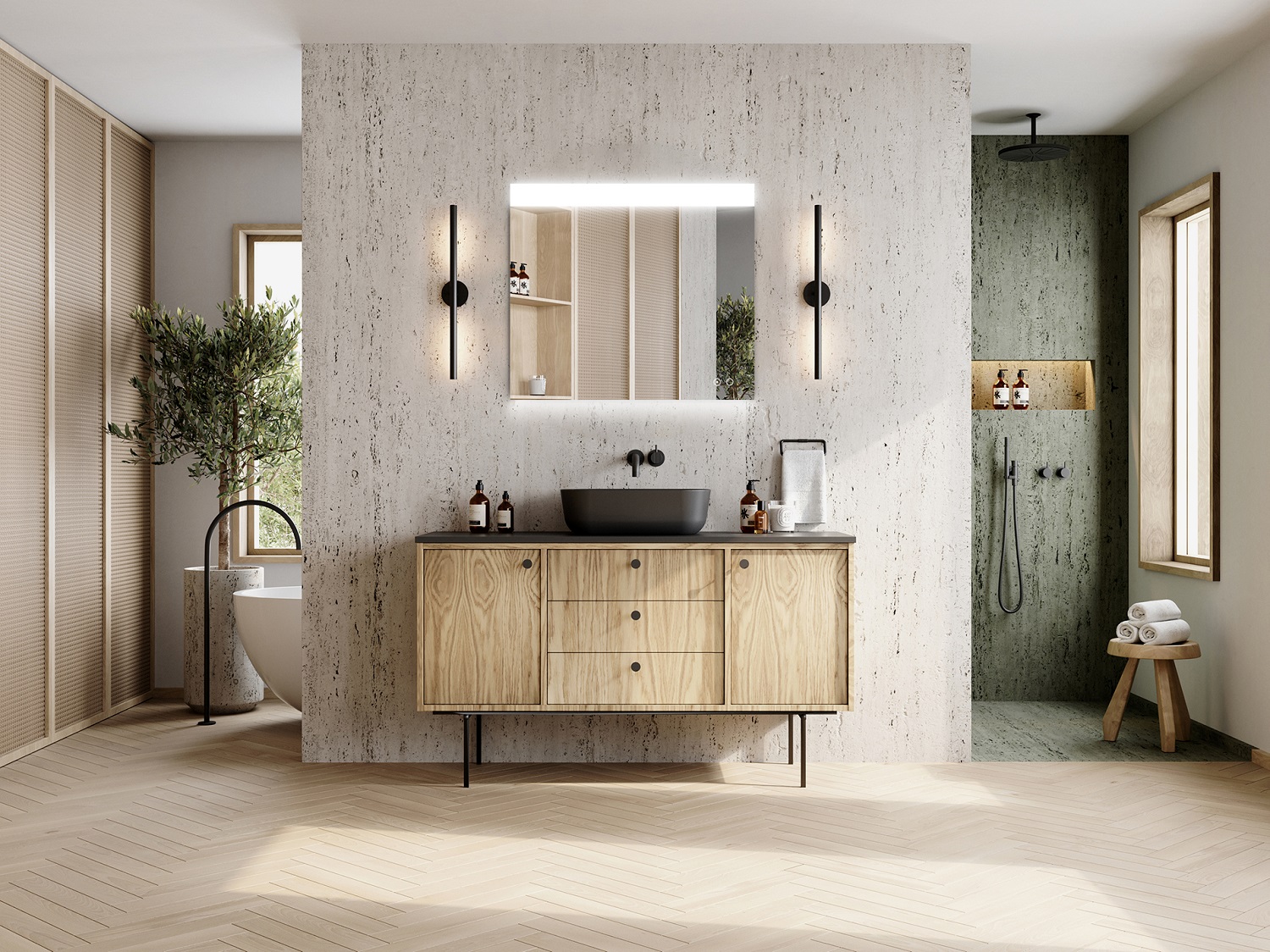 Elita Eva lustro 80,4x70 cm prostokątne z oświetleniem z matą grzewczą RE060800120010