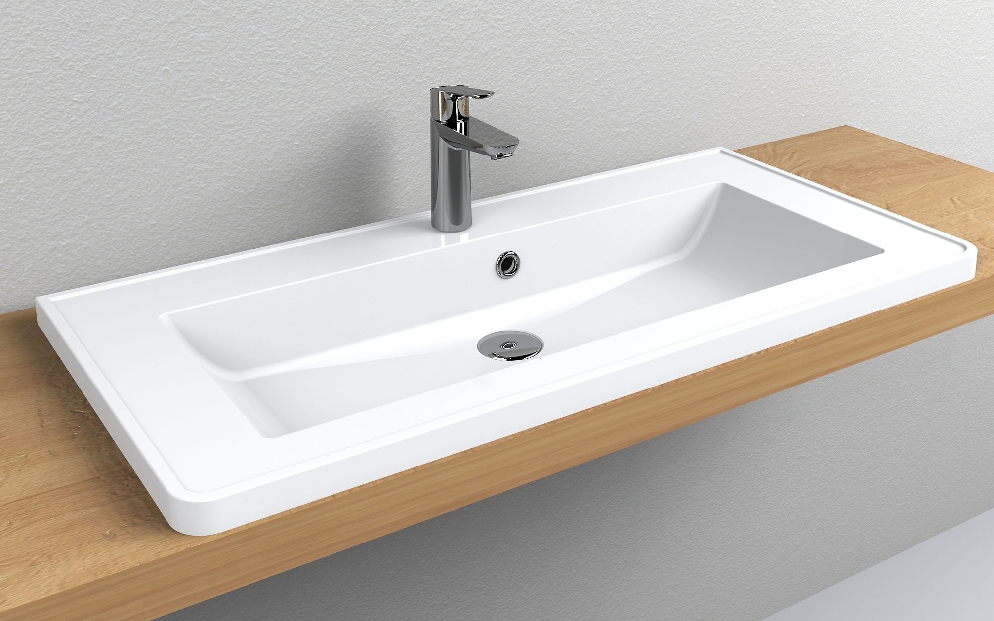 Miraggio Tres umywalka 90x43 cm wpuszczana prostokątna biały połysk 0001542