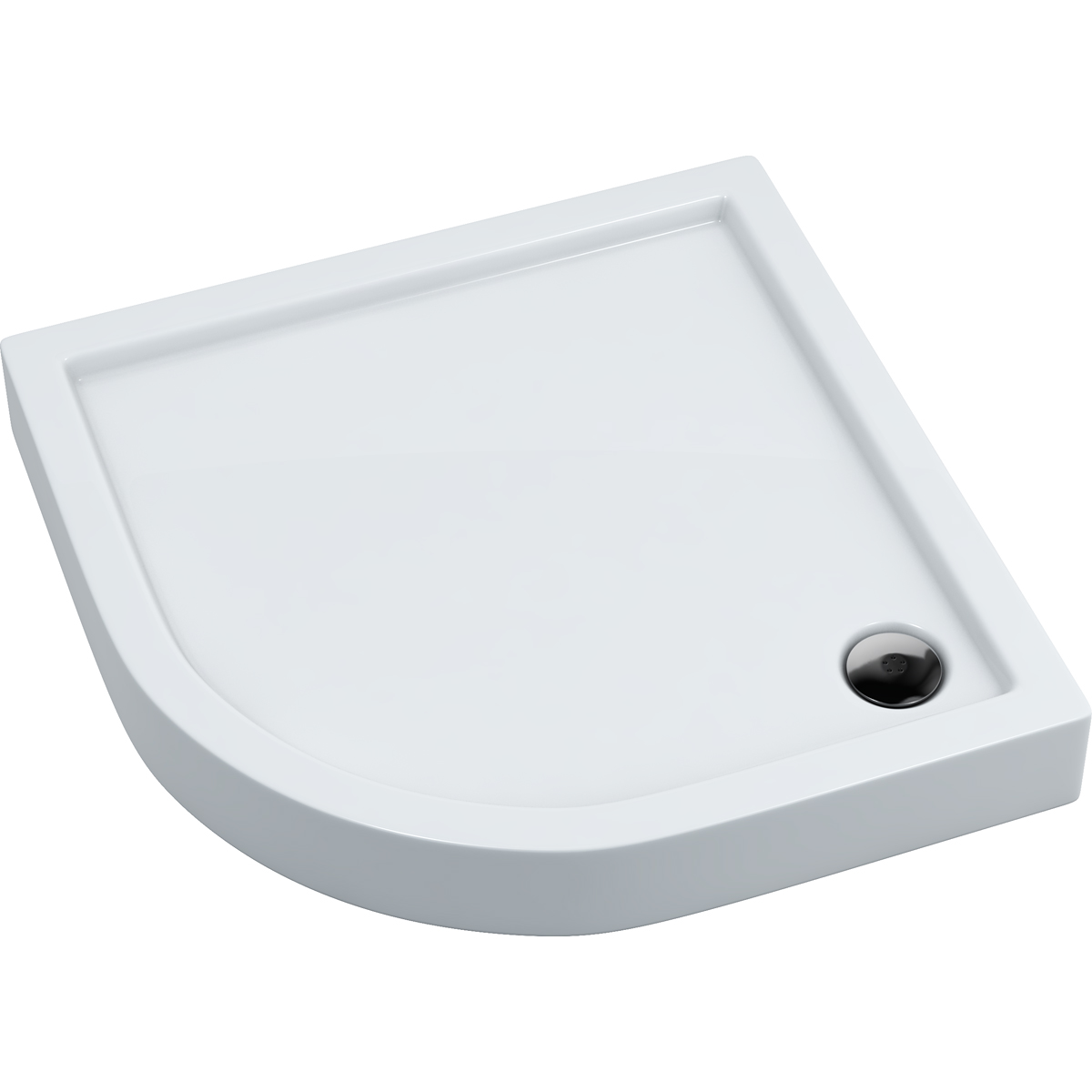 Oltens Vindel brodzik 90x90 cm półokrągły akrylowy biały 16004000 - Wysyłka w 24h