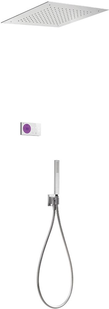 Tres Shower Technology zestaw prysznicowy podtynkowy termostatyczny z deszczownicą chrom/biały 092.865.61