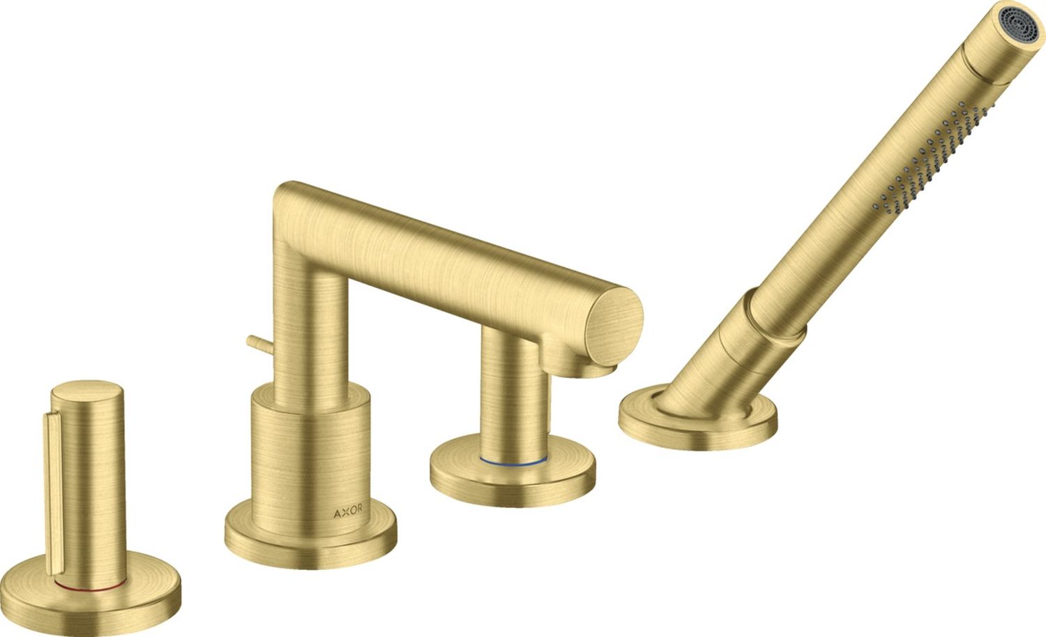 Axor Uno bateria wannowo-prysznicowa 4-otworowa mosiądz szczotkowany 45444950