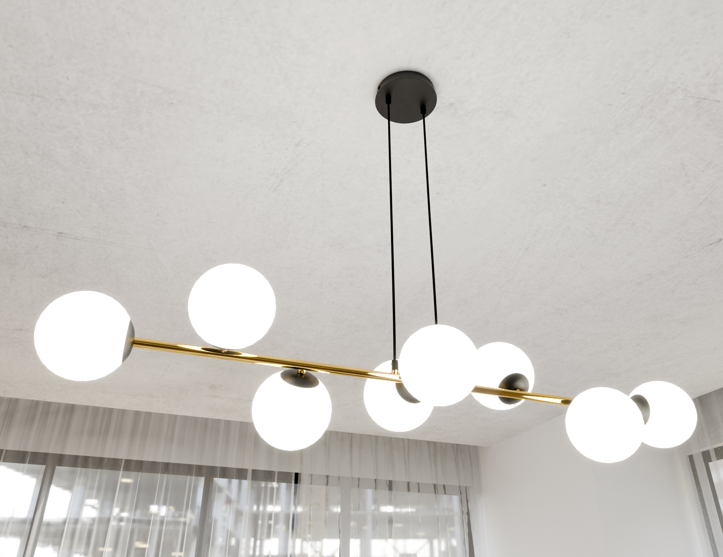 Emibig Gravity lampa wisząca x10 W czarna-złota 1241/8