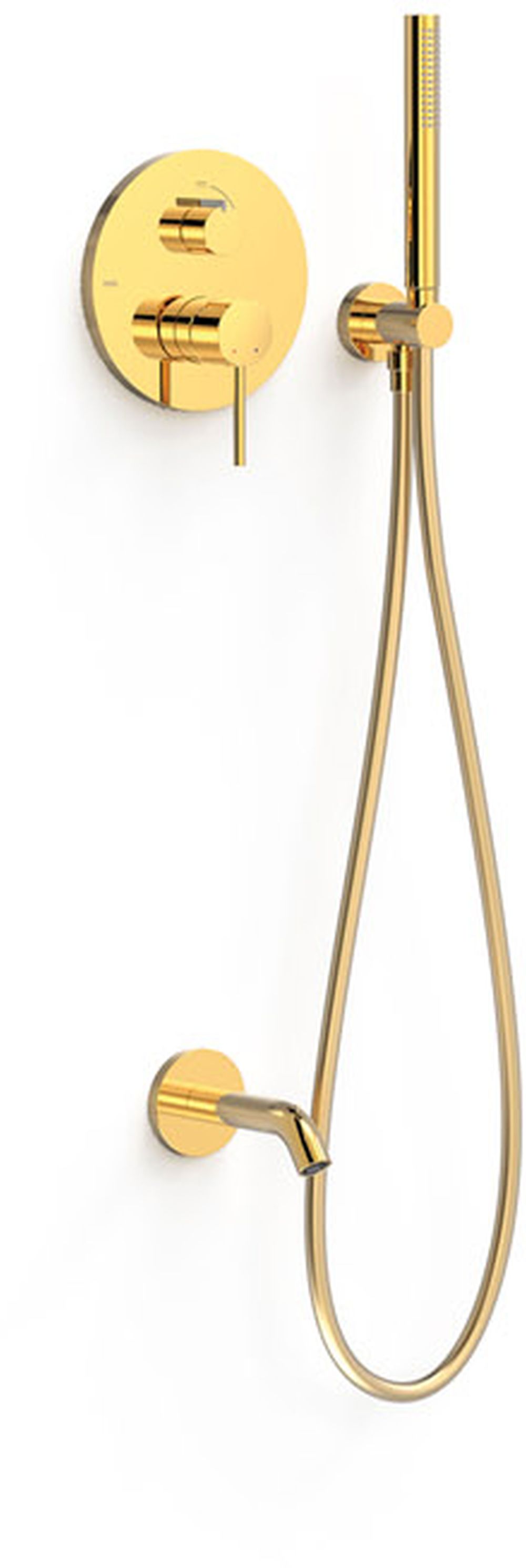 Tres Study Exclusive zestaw wannowo-prysznicowy podtynkowy złoty 26228006OR