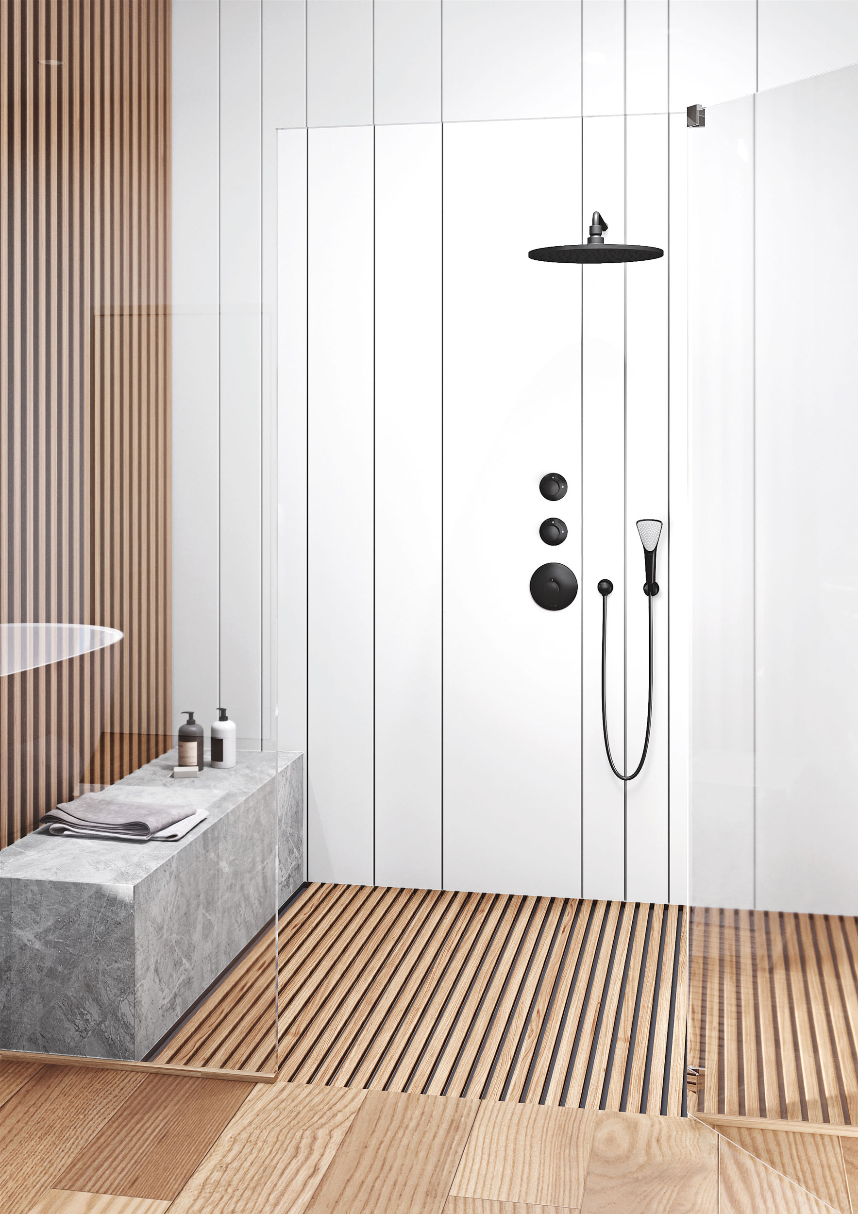 Kludi A-QA deszczownica 25 cm okrągła czarny mat/chrom 6432587-00 - Wysyłka w 24h