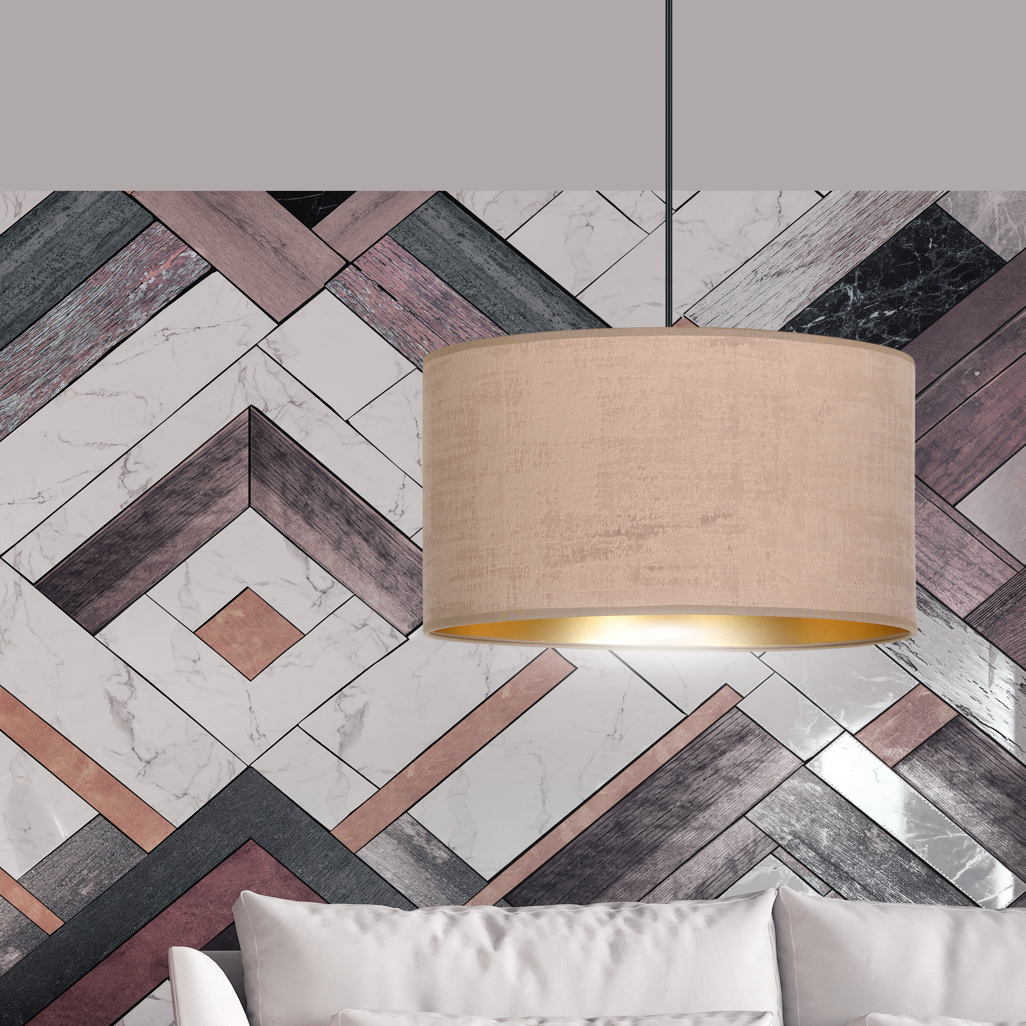 Emibig Hilde lampa wisząca 1x15 W czarna-różowa-złota 1053/1