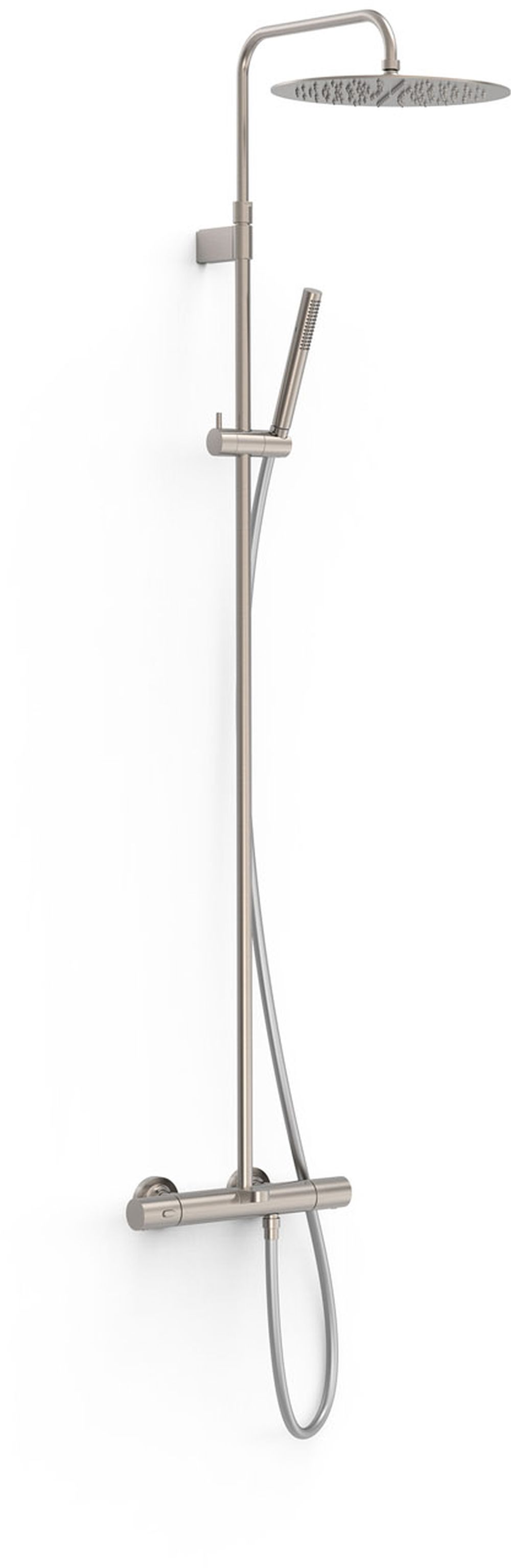 Tres Over-Wall zestaw prysznicowy ścienny termostatyczny z deszczownicą stal 19031202AC