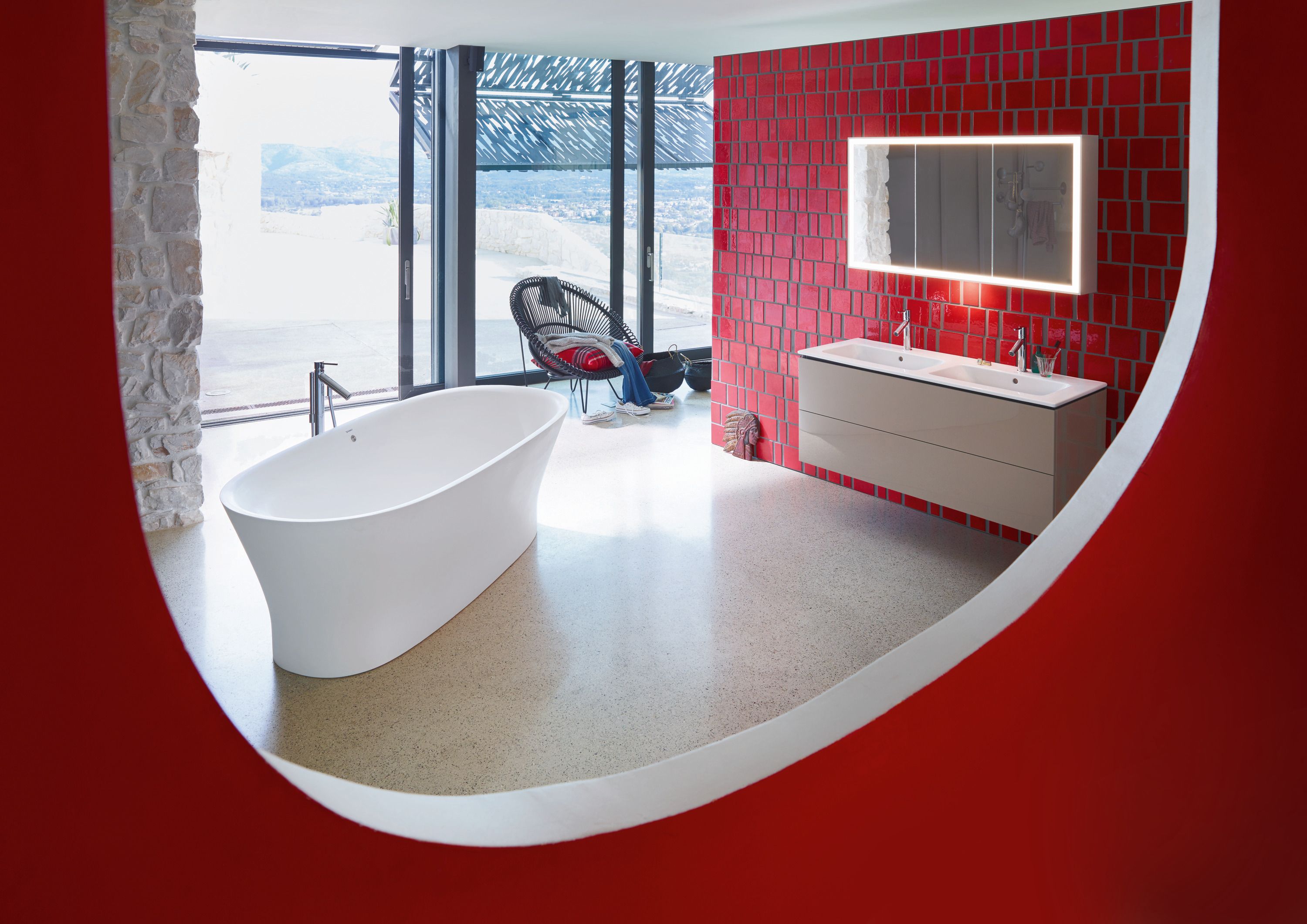 Duravit Me by Starck umywalka 130x49 cm meblowa podwójna prostokątna WonderGliss biała 23361300001