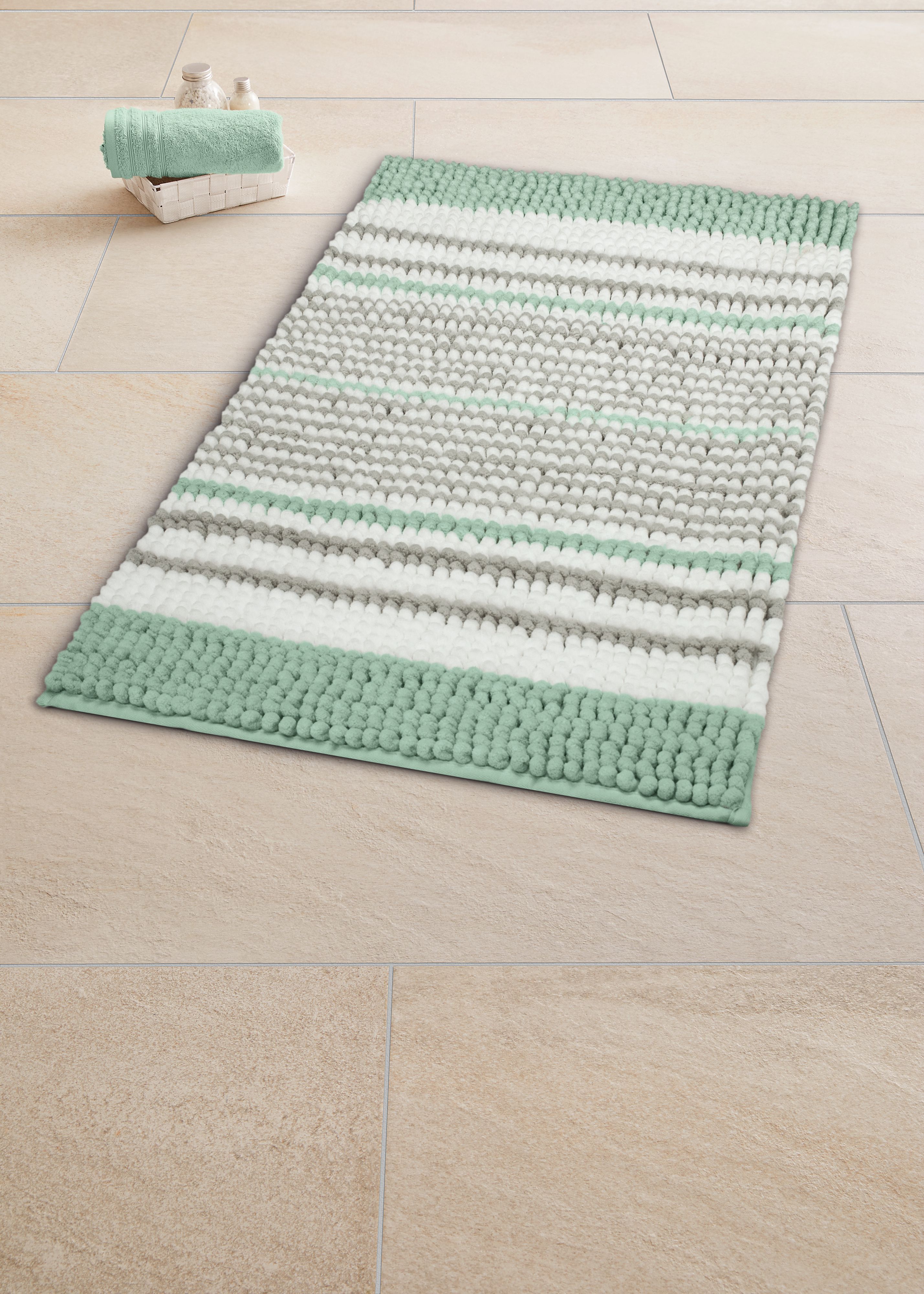 Kleine Wolke Bola dywanik łazienkowy 90x60 cm poliester zielony 9143685519