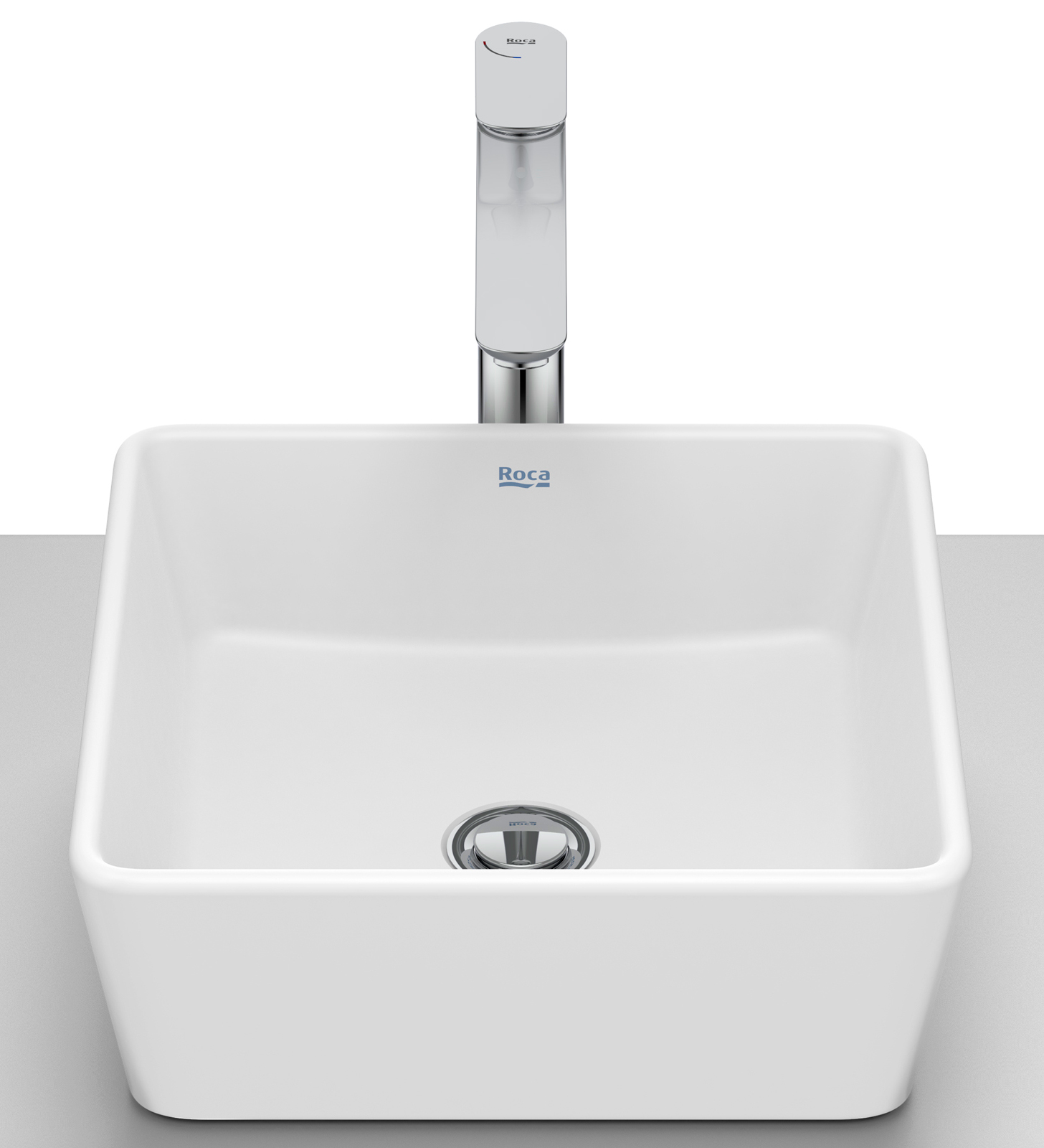 Roca Optica umywalka 35x35 cm kwadratowa nablatowa biała A327B12620