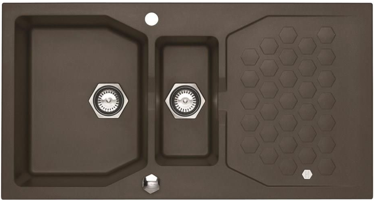 Alveus Sensual 70 zlewozmywak 1,5-komorowy 98x52 cm Granital Plus chocolate-G03M 4307003
