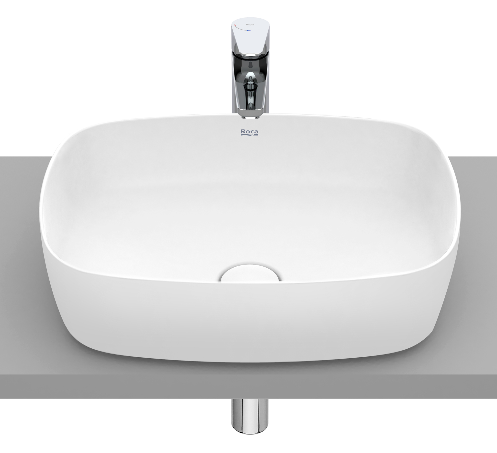 Roca Inspira umywalka 50x37 cm prostokątna nablatowa biała A327500620