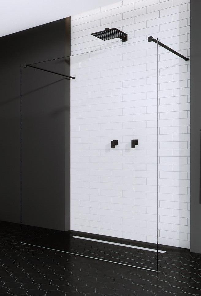 Radaway Modo X Black I Walk-In ścianka prysznicowa 140 cm czarnymat/szkło przezroczyste 388344-54-01