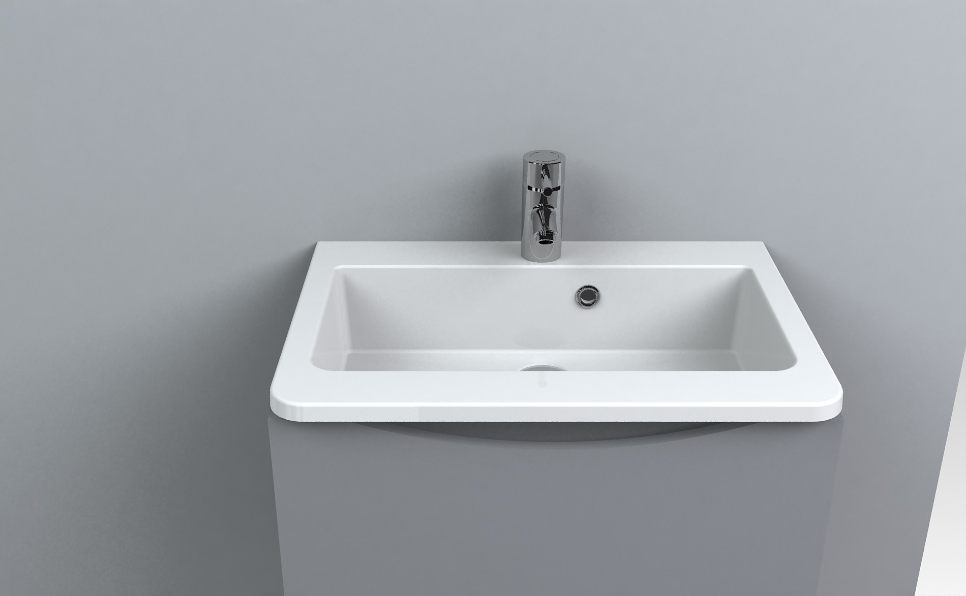 Miraggio Edam umywalka 60x42 cm wpuszczana prostokątna biały połysk 0000787