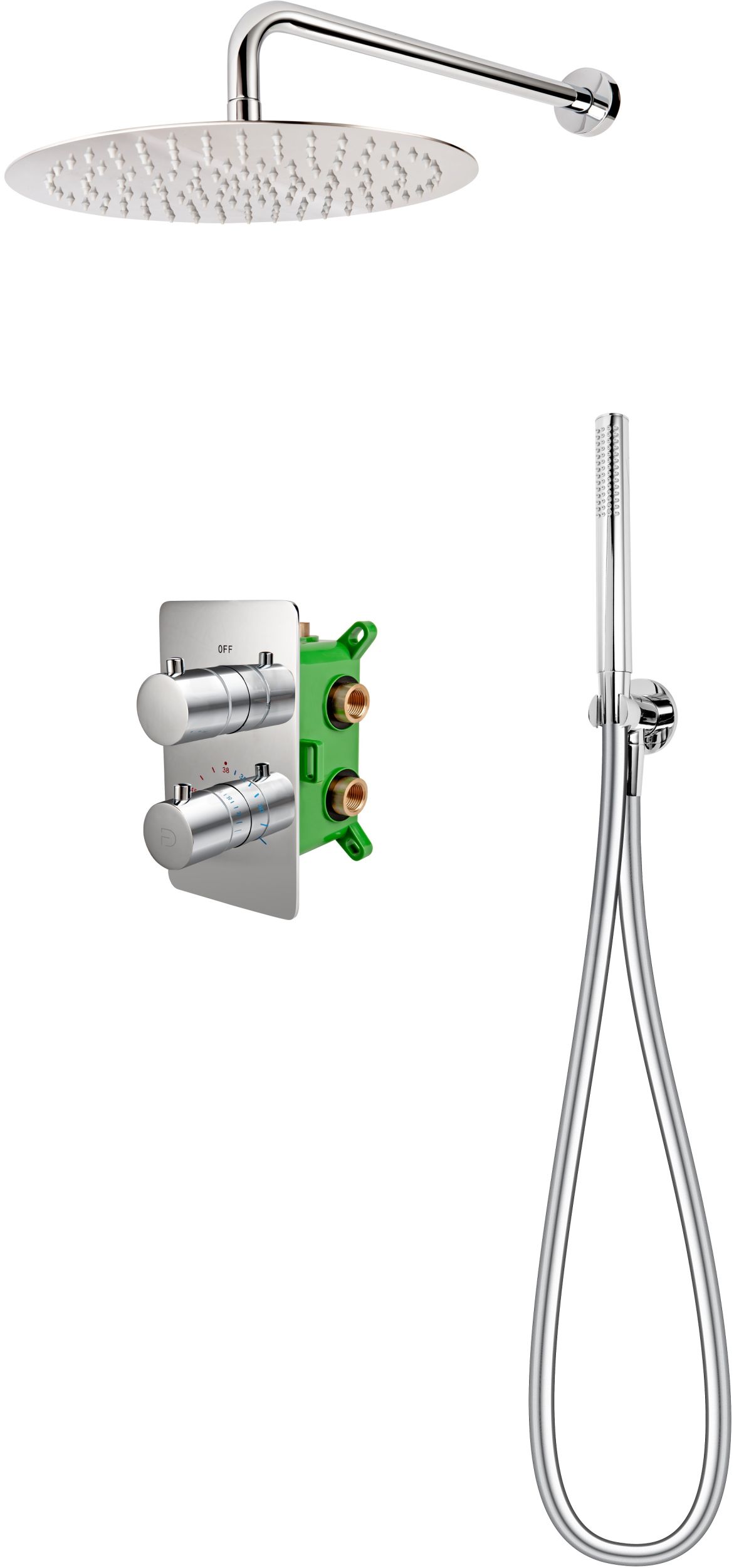 FDesign Stabilla zestaw prysznicowy podtynkowy termostatyczny z deszczownicą chrom FD1-TS07-7SET1-11 - Wysyłka w 24h