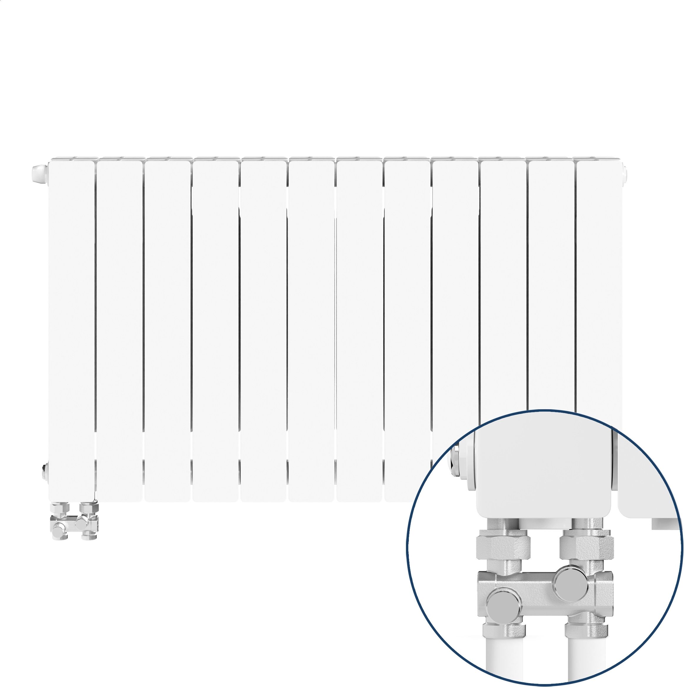 KFA Armatura ADR500 grzejnik pokojowy 57x96,6 cm podłączenie dolne biały 763-124-44