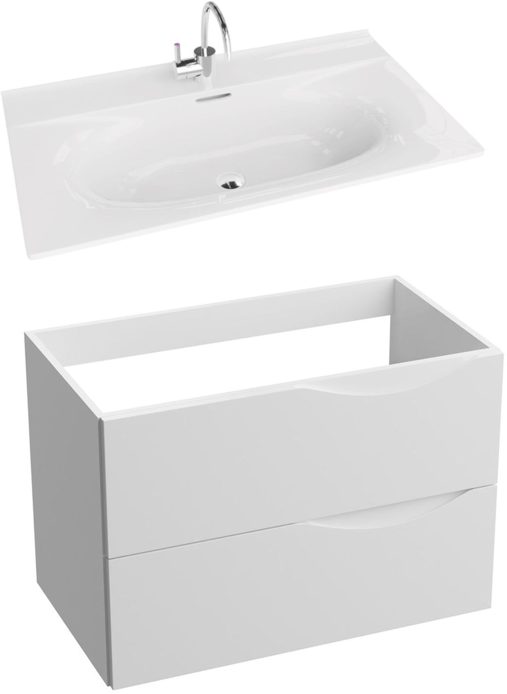 LaVita Kolorado umywalka z szafką 80 cm zestaw meblowy biały (5900378314370, 5908211416212)