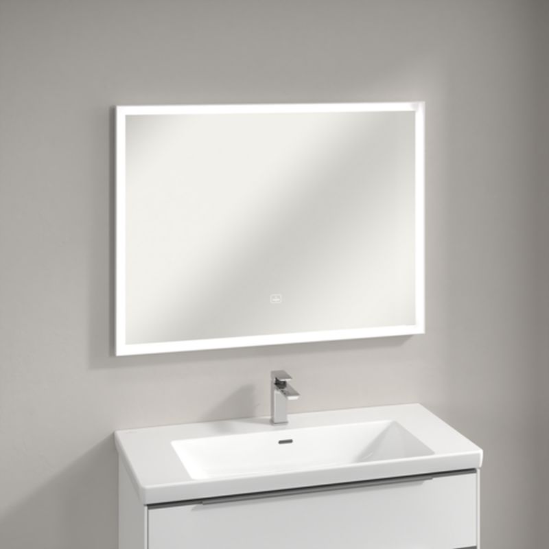 Villeroy & Boch Subway 3.0 lustro prostokątne 100x75 cm z oświetleniem LED White Matt A4631000