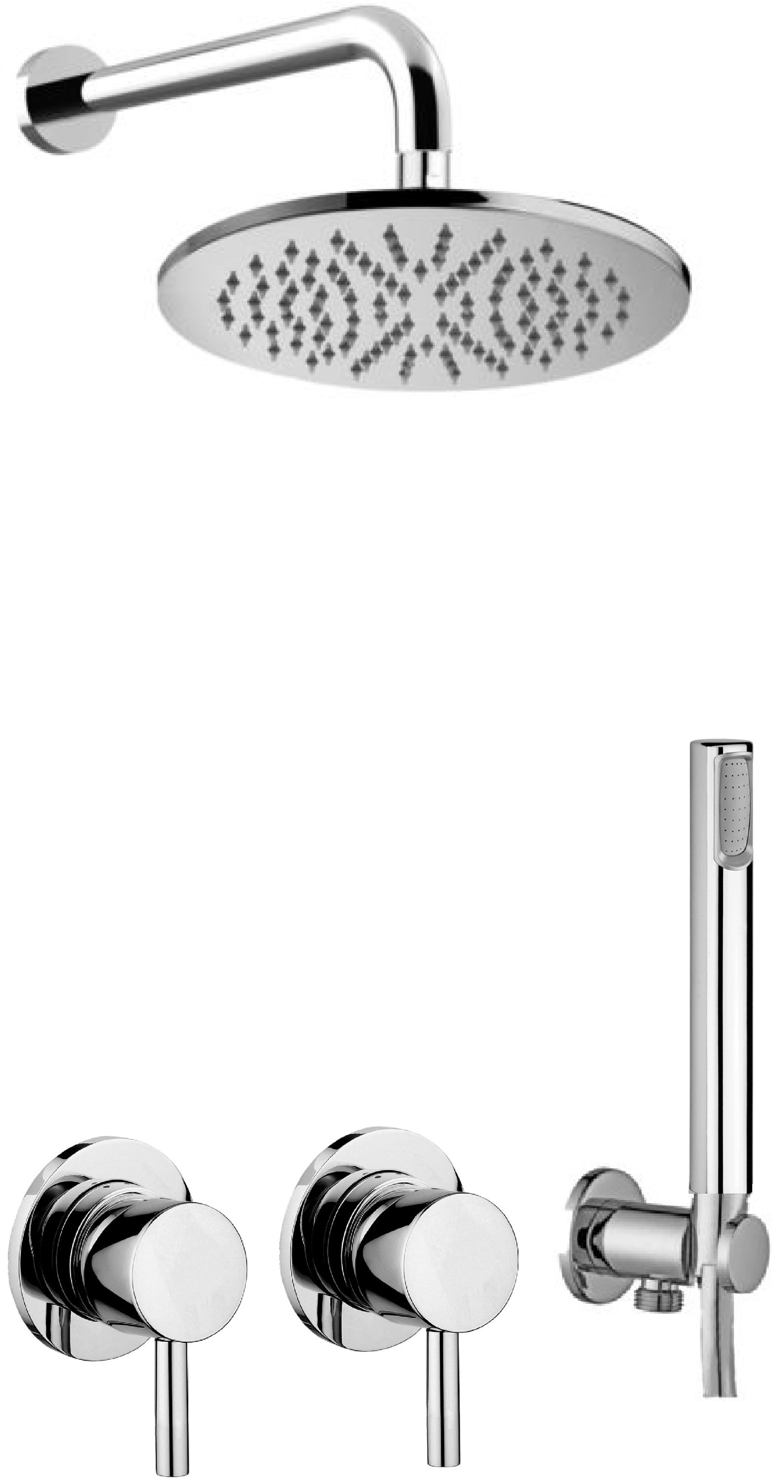 Paffoni Stick zestaw prysznicowy podtynkowy z deszczownicą chrom SK010CR70ZSC3A