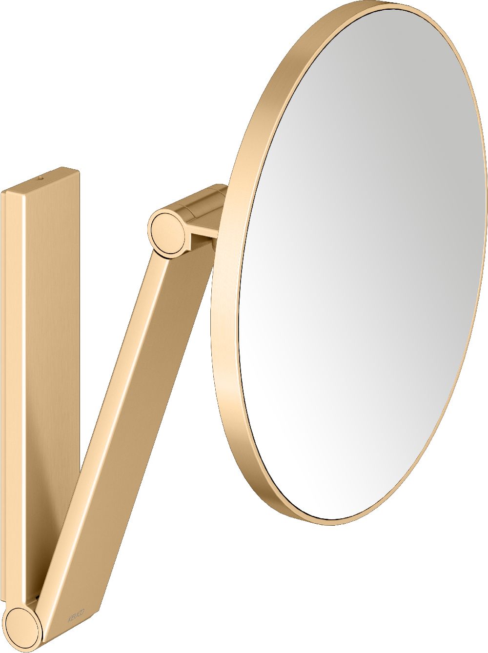 Keuco Cosmetic mirrors lusterko kosmetyczne 21,2x31,4 cm okrągłe z oświetleniem mosiądz szczotkowany 17612250000