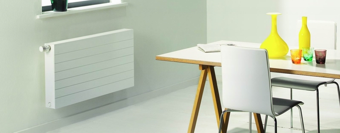 Purmo Ramo Compact grzejnik płytowy 90x50 cm podłączenie boczne biały RC11 900x500