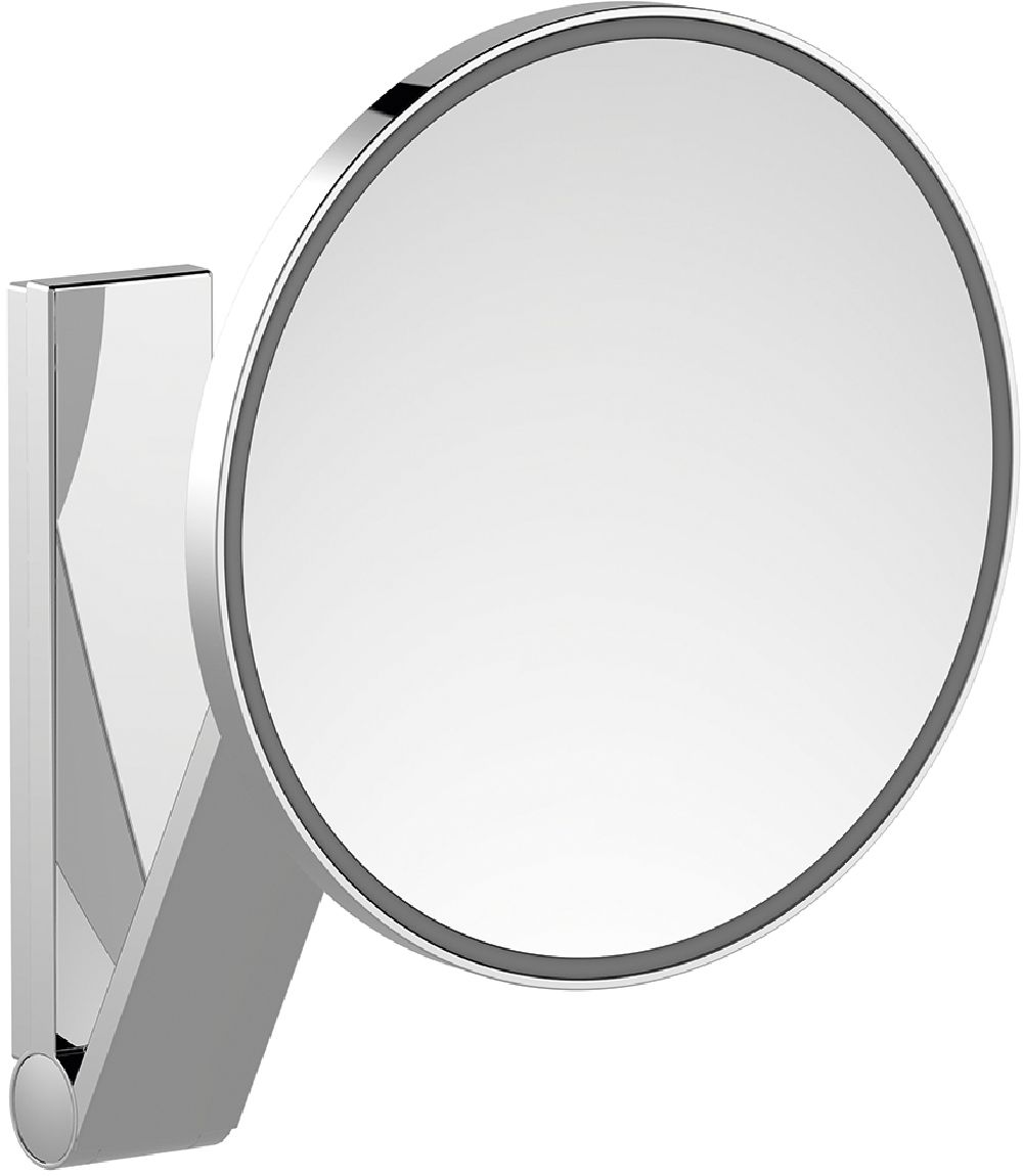 Keuco Cosmetic mirrors lusterko kosmetyczne 21,2x31,8 cm okrągłe z oświetleniem chrom czarny szczotkowany 17612139003