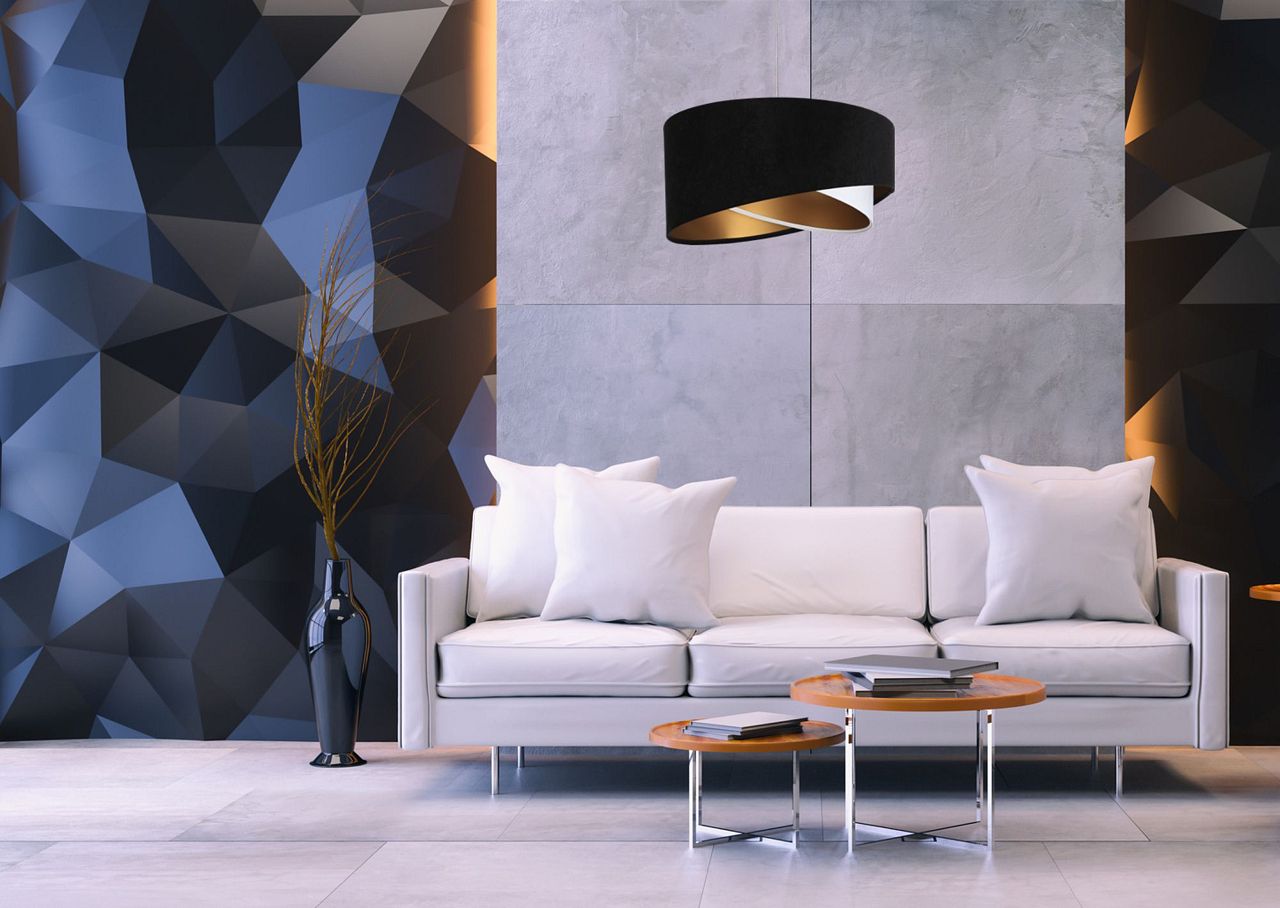 BPS Koncept Galaxy lampa wisząca 1x60 W biała-czarna-złota 060-025