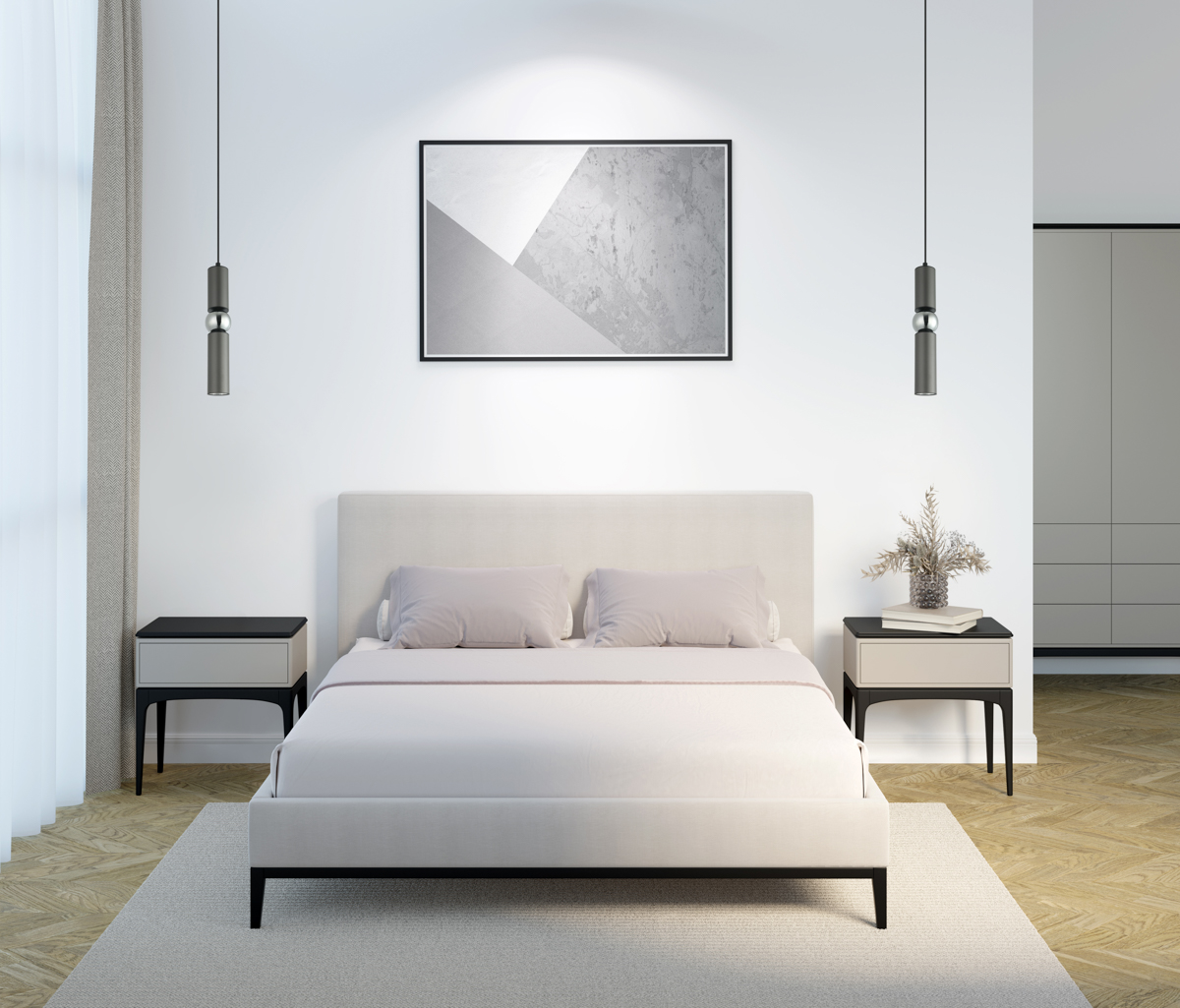 Italux Isidora lampa wisząca 1x25 W czarna-chrom-szary PND-14290-1-GR