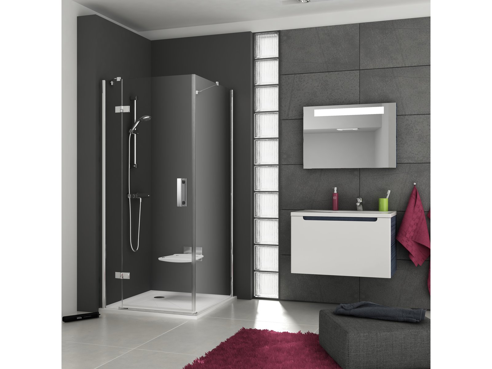 Ravak SmartLine SMSD2-120 B-L drzwi prysznicowe 120 cm uchylne lewe chrom/szkło przezroczyste 0SLGBA00Z1