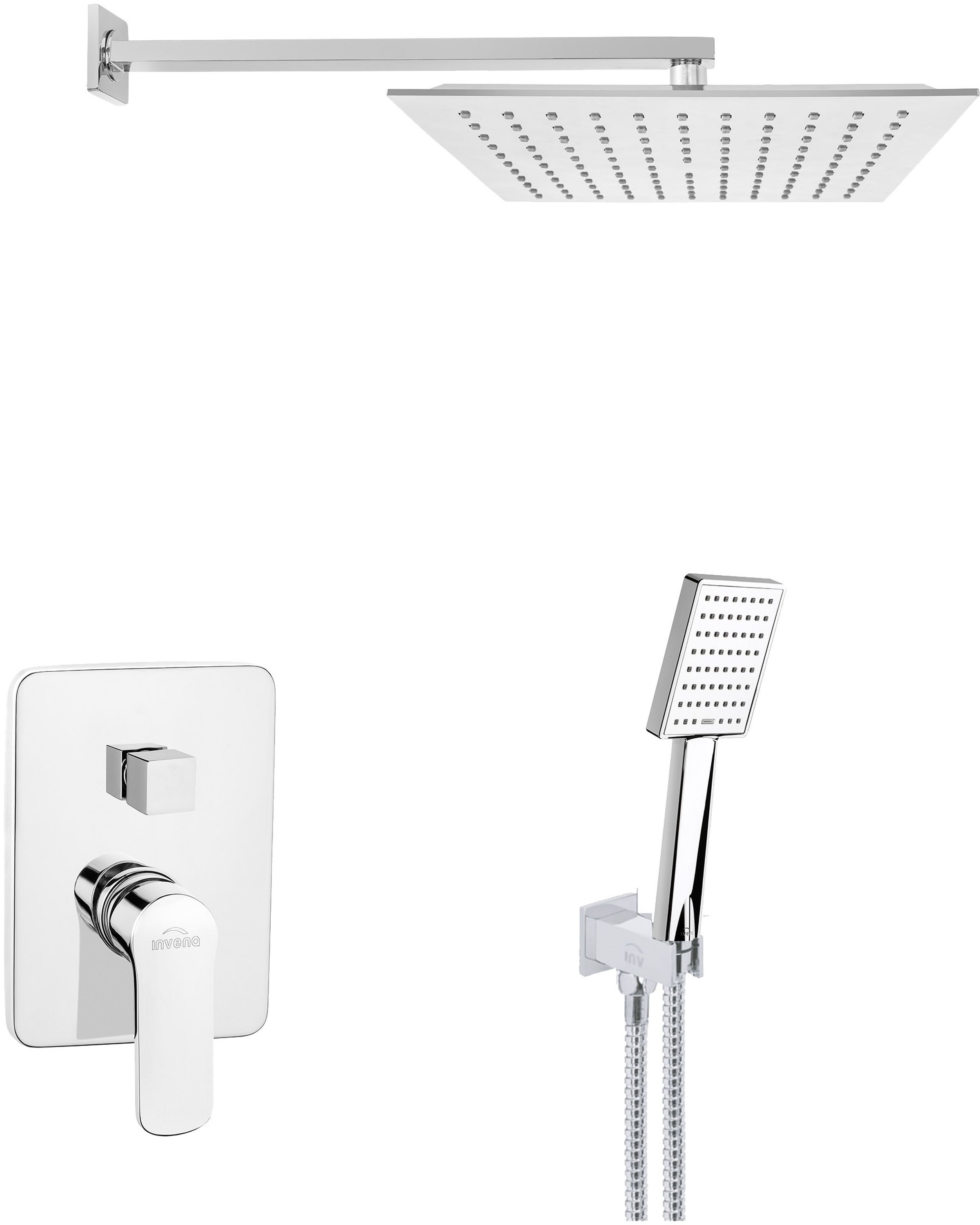 Invena Siros zestaw prysznicowy podtynkowy chrom BS-90-0K2