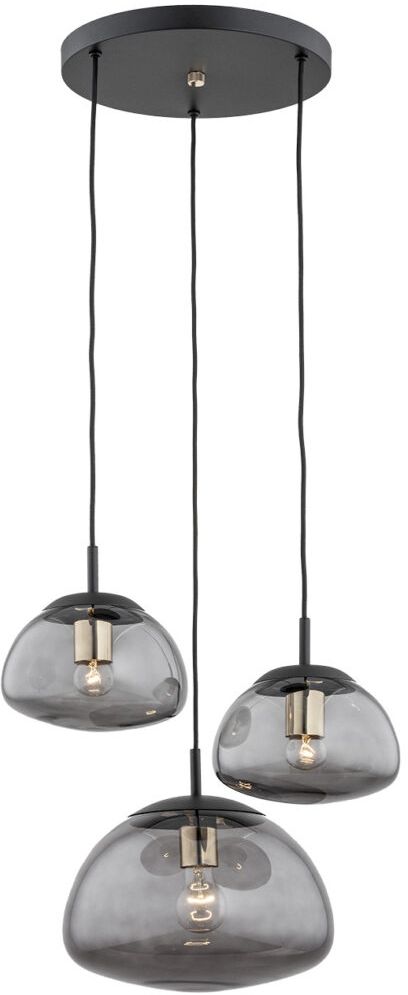 Argon Trini lampa wisząca 3x15W przydymiony/czarny/mosiądz 1493