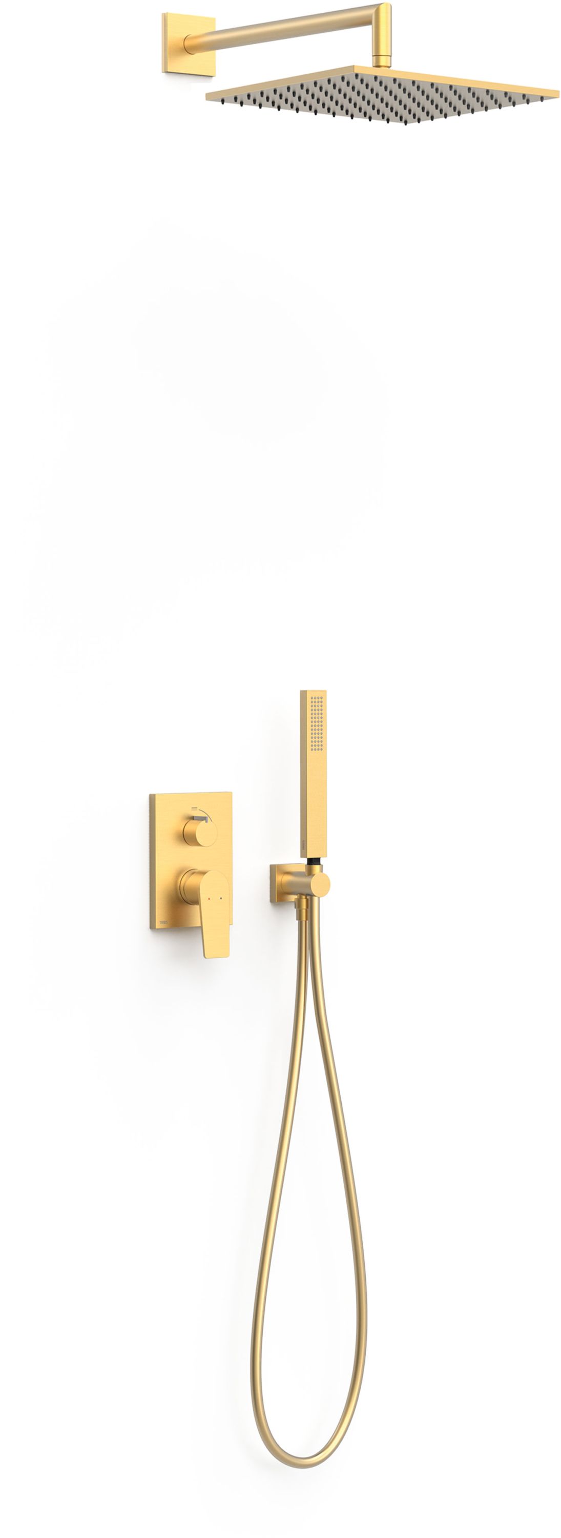 Tres Project zestaw prysznicowy podtynkowy z deszczownicą złoty mat 24-K 21128004OM