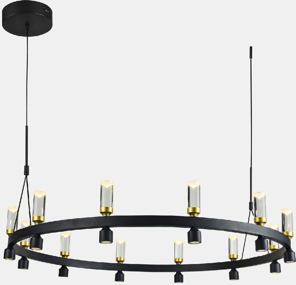 Italux Almelo lampa wisząca 12x50 W czarna PND-83812-24