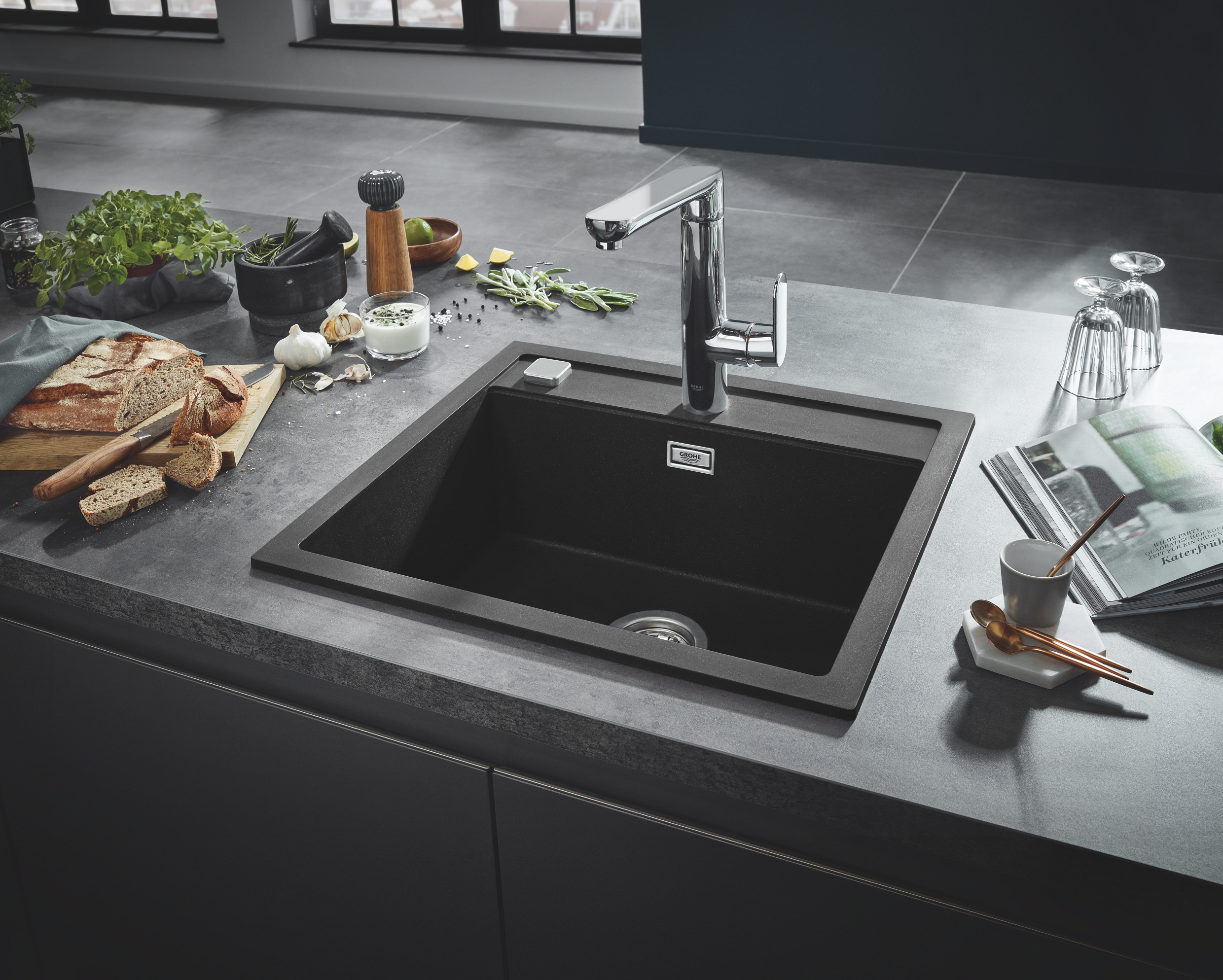 Grohe K700 zlewozmywak granitowy 56x51 cm czarny 31651AP0 - Wysyłka w 24h