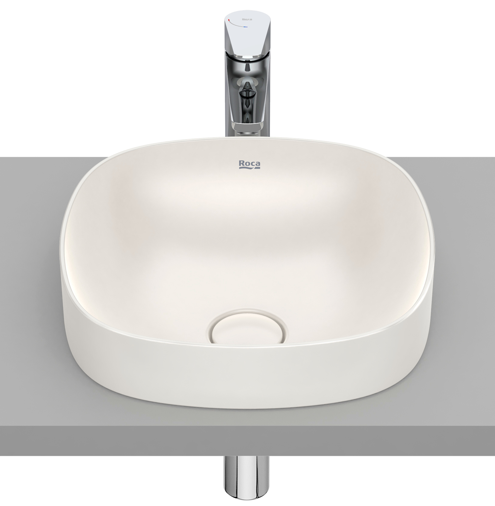 Roca Inspira umywalka 37x37 cm kwadratowa wpuszczana brąz/beż A32750R650