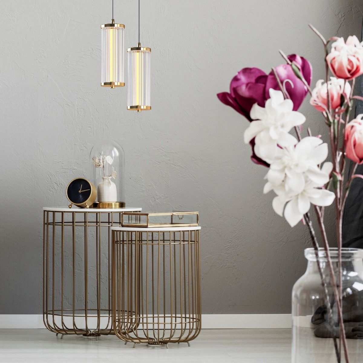 Zuma Line Cally lampa wisząca 1x8 W przezroczysta-złota MD3147-1A-3GT