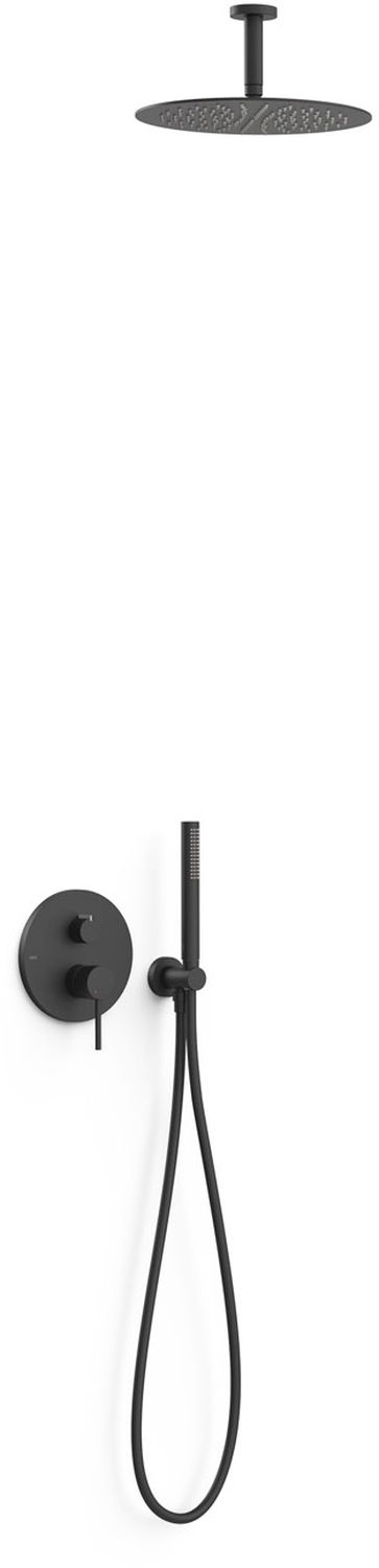 Tres Study Exclusive zestaw prysznicowy podtynkowy z deszczownicą czarny mat 26228003NM
