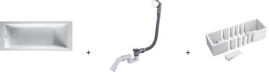 Zestaw Oltens Langfoss wanna prostokątna 160x70 cm z syfonem Oster i nośnikiem Schedpol Stabilsound LED (10003000, 03001100, 1028LED)