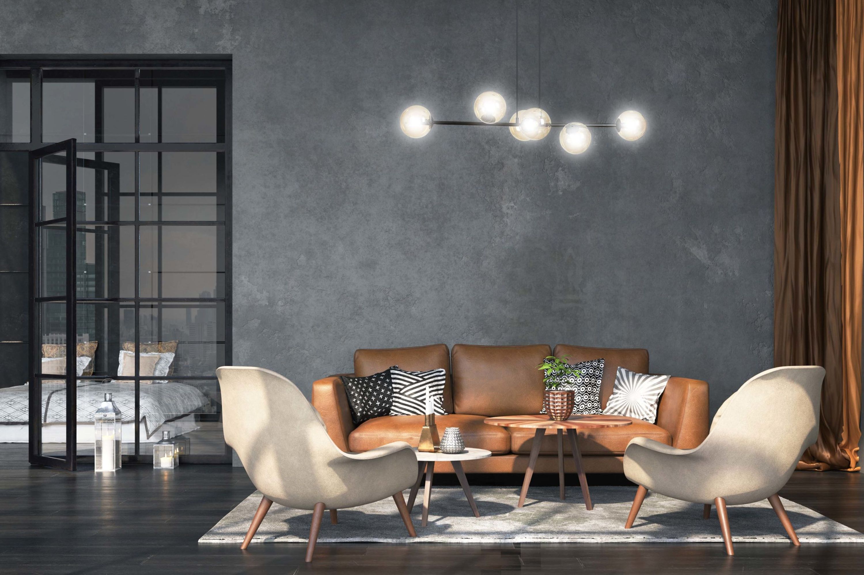 Emibig Rossi lampa wisząca 6x10 W czarna-bursztynowa 876/6