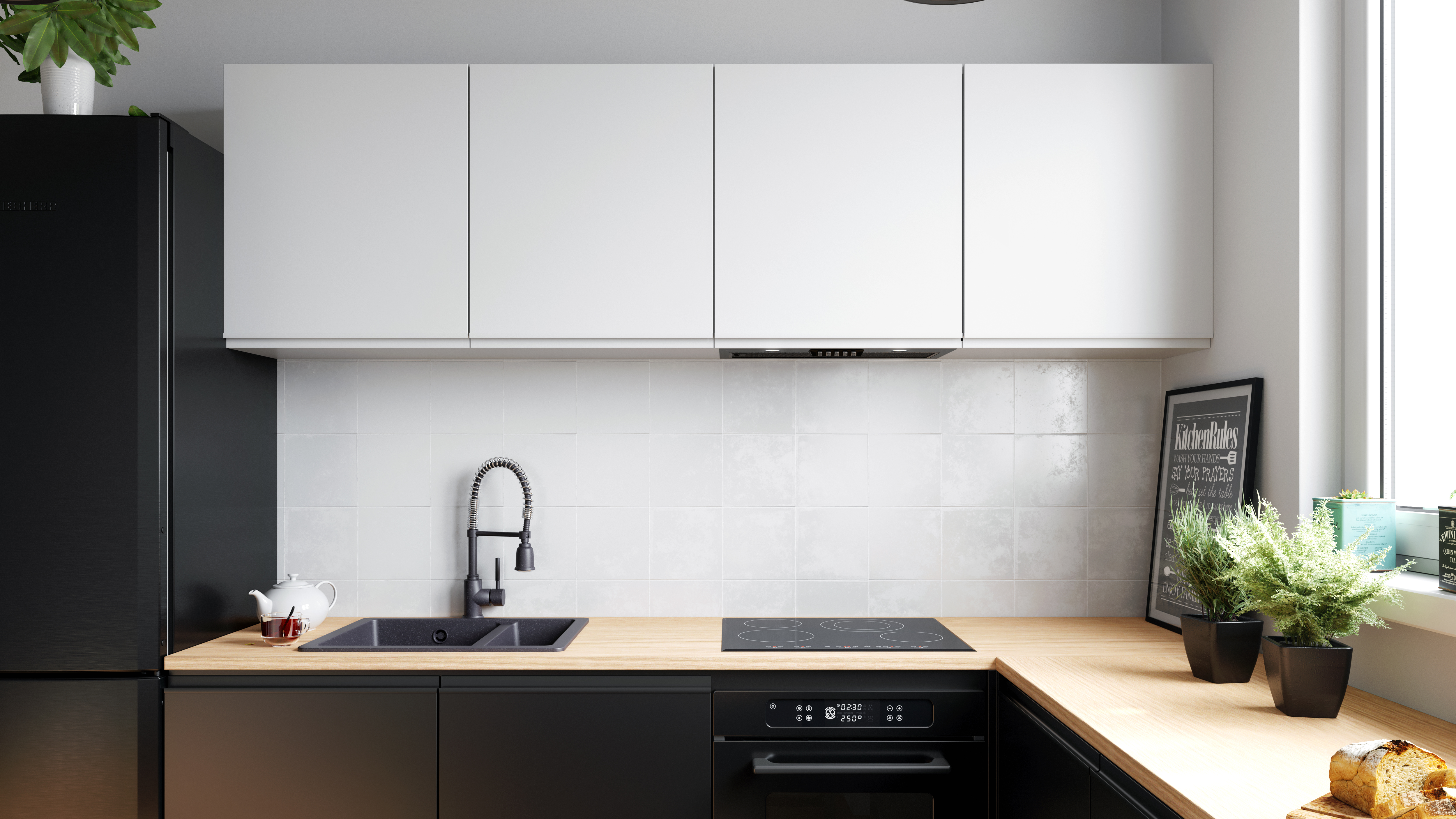 Globalo Design Nowimo okap kuchenny 59,6 cm podszafkowy czarny NOWIMO_60_1_BLACK