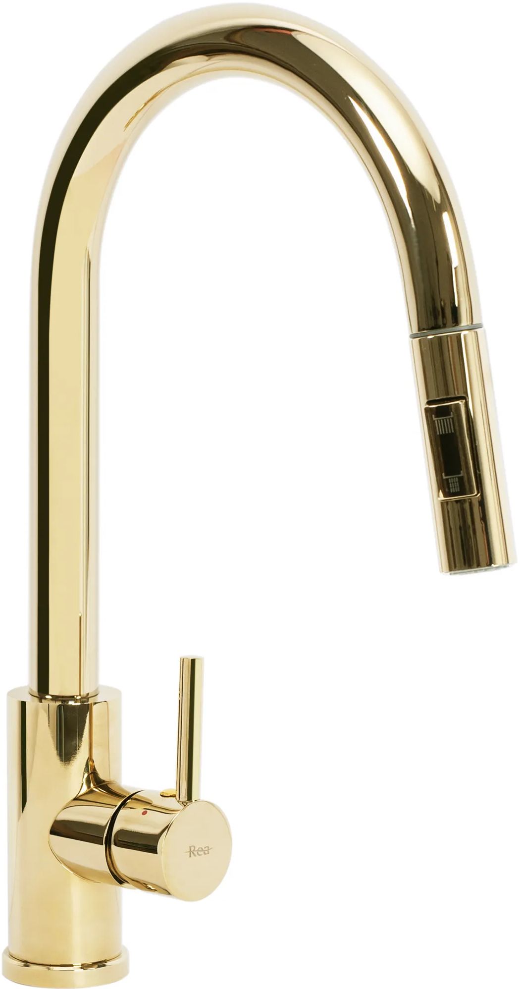 Rea Fresh bateria kuchenna stojąca z wyciąganą wylewką złoty połysk REA-B0669