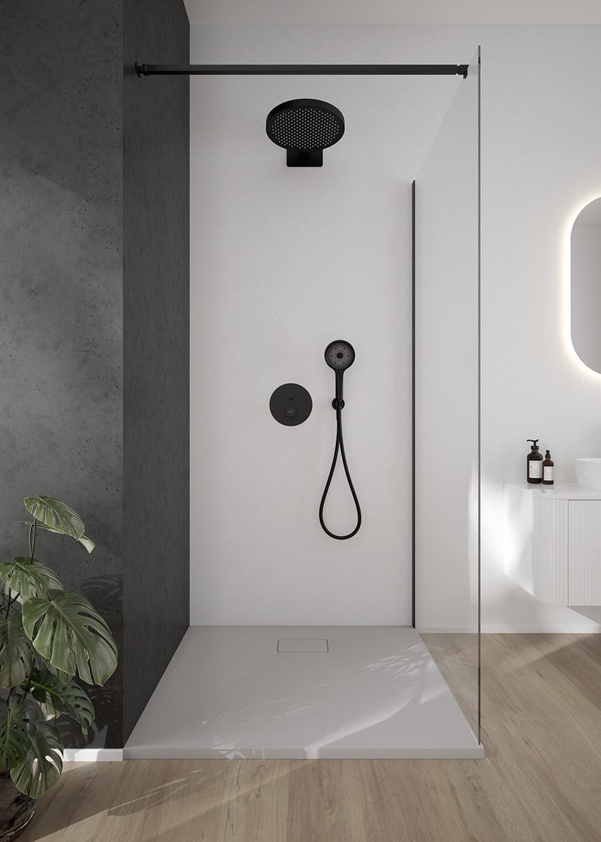 Oltens Vann deszczownica 26x26 cm okrągła czarny mat 37007300 - Wysyłka w 24h