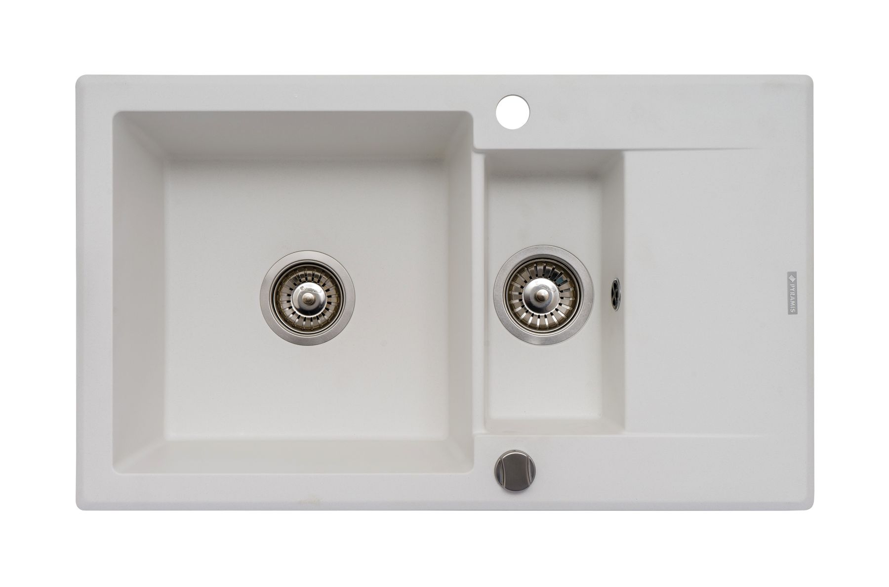 Pyramis Korfu 1 1/2B 1D zlewozmywak 78x46 cm Pyragranit biały polarny 070061801 - Wysyłka w 24h