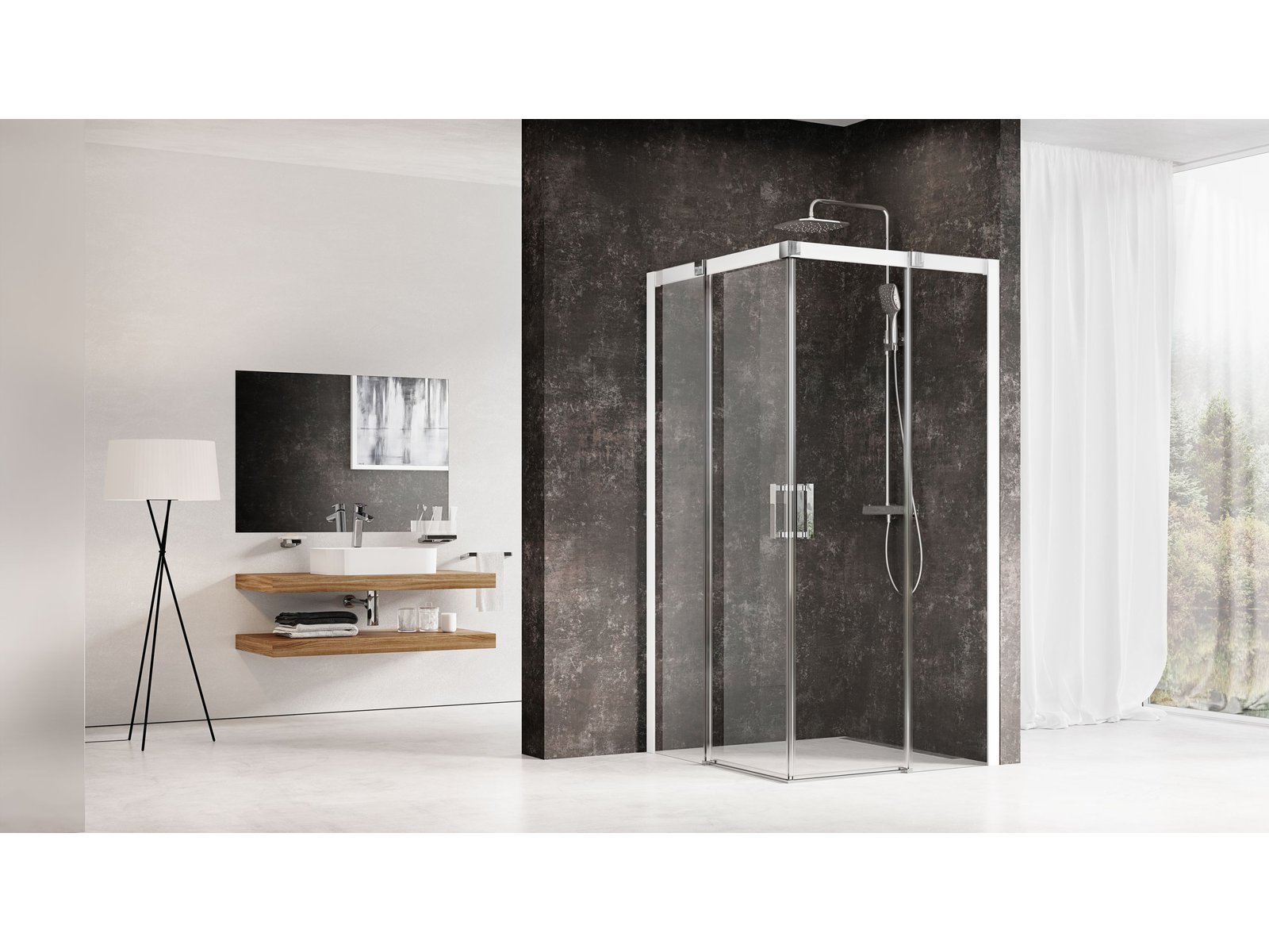 Ravak Matrix MSRV4-90/90 kabina prysznicowa 90x90 cm kwadratowa biały/szkło przezroczyste 1WV77100Z1