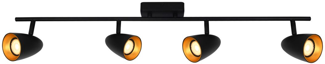 Italux Tino lampa podsufitowa 4x10 W czarna SPL-36748-4-BK-GD