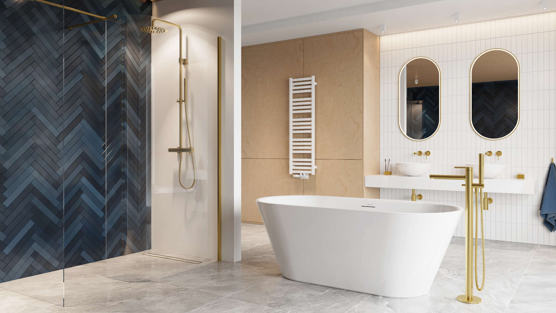 Excellent Pi zestaw prysznicowy ścienny z deszczownicą złoty szczotkowany AREX.1281GB - Wysyłka w 24h