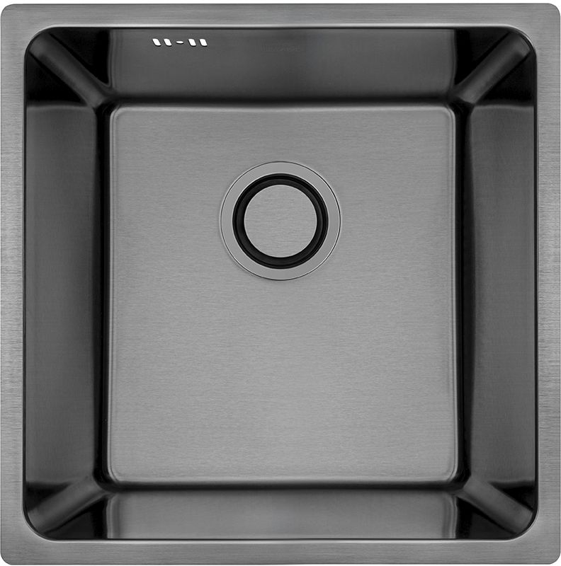 Laveo Aden zlewozmywak stalowy z syfonem 44x44 cm grafit SLA510P