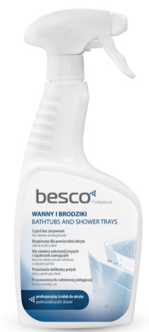 Besco Professional środek czyszczący do wanien, brodzików i kabin 500 ml SR-W-B - Wysyłka w 24h